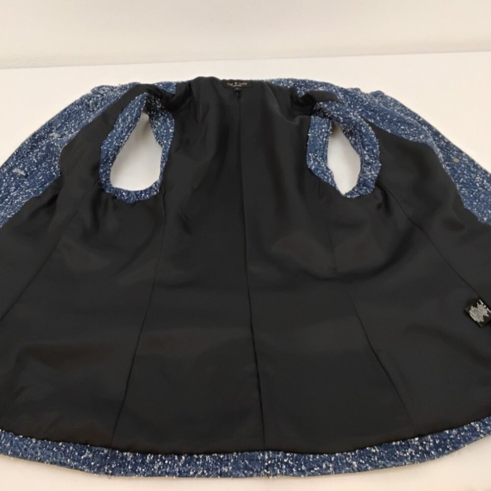 Rag & Bone Slade Vest Women's 2 Blue Tweed High Neck Sleeveless Top #J5189 - Picture 5 of 10